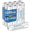 KAMCY Batterie AAA - Lunga Durata | Pile Ministilo AAA Alcaline da 1,5V / LR03 | Batteria Alta Capacità - Confezione da 12