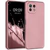 kwmobile Custodia Compatibile con Xiaomi 11 Lite (5G) NE/Mi 11 Lite (5G) Cover - Back Case Morbida - Protezione in Silicone TPU Effetto Metallizzato oro rosa metallizzato
