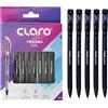 CLARO Trion+ - Penna a sfera nera, punta media, penna a sfera liscia, per scuola, ufficio, casa, uso quotidiano, confezione da 10