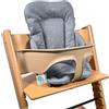 LaLoona baby bedding LaLoona Cuscino Riduttore Seggiolone Per Stokke Tripp Trapp - Riduttore Seggiolone Pappa Bimbo in Cotone, OEKO-TEX Standard 100, Lavabile in Lavatrice - Grigio