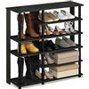 Furinno Turn-N-Tube Scarpiera, Legno, Marrone (Espresso), taglia unica