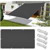 FlySoul Vela Ombreggiante Impermeabile 1x1.8M Tenda da Sole per Esterno Vele Ombreggianti Rettangolare Telo Parasole con Fune e Occhiellato Protezione UV Tenda a Vela per Giardino Balcone Terrazza