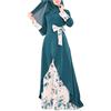 KBOPLEMQ Vestito musulmano da donna lungo abito da preghiera islamico Medio Oriente Dubai Turchia Arabo Musulmano Caftano Abito da preghiera per le donne a maniche lunghe abito maxi abaya, P verde.,