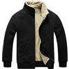 Beokeuioe Felpa foderata con cerniera, comoda e calda, casual, con colletto alto, cardigan, invernale, da uomo, in pile invernale, A-2, nero., XL