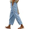 Kobilee Pantaloni Donna, Leggeri Cotone Vita Alta Pantaloni Lino Spiaggia Gamba Larga Bianchi Pantaloni Casual Curvy Lunghi Pantaloni Bianchi Elasticizzati Eleganti Pantaloni Estivi Morbidi Taglie Forti
