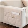 AWAV Divano Letto Organizer,Tasca Portaoggetti Da Letto,Feltro Da Comodino Organizzatore Tasca,Borsa Feltro Comodino Organizer per bracciolo con 6 tasche Per Contiene Libri,Telefono,Telecomando (Beige)