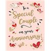 Piccadilly Greetings Group Ltd Biglietto di auguri per anniversario di matrimonio, con cuori, 19 x 14 cm, beige