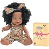 Nice2you Baby Doll - 12 pollici bambole per bambina, 30 cm bambola africana bambino con i capelli ricci, bambole giocattoli per bambini di età 2 3 4 5 anni, reborn bambino per il regalo