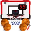 TEUVO Mini Canestro Basket Bambini 5 6 7 8 9 10 11 12 Anni con Tabellone Elettronico, Interno Canestro Basket da Camera per Porta Casa, Indoor Basketball Giocattoli Mini Hoop Regalo Ragazzi Ragazze