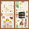 Cozyan 5 Fogli Eid Ramadan Mubarak Vetrofanie Adesivi Finestre per Islam Eid Ramadan Mubarak Decorazioni Decalcomanie per Finestre Ramadan Eid Mubarak Adesivi per Finestre Statici
