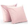 mDesign Set da 2 Federe cuscini decorative - Eleganti copricuscini per divano o letto - Fodere cuscini in poliestere, cuscino non incluso nella confezione - rosa