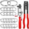 QUVBKZ 22 pezzi Set di Fascette Fascetta Stringitubo, Pinza per Fascette Auto, Regolabili Fascette Metalliche, Fascette in Acciaio Inox Fascetta Stringitubo, per la Maggior Parte Delle Auto