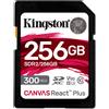 Kingston Technology Memoria flash Kingston Technology 256GB Canvas React Plus SDXC UHS-II 300R/260W U3 V90 for Full HD/4K/8K [SDR2/256GB]