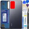 LUVSS Coperchio Copribatteria Scocca Vetro Posteriore Imposta per Xiaomi Redmi Note 10 PRO (Grigio)
