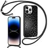 Foonary Cover con Cordino per Apple iPhone 14 Pro Max 6,7, Custodia con Laccio Collana Tracolla Aesthetic Disegni Silicone Necklace Regolabile Protettiva Corda Case per iPhone 14 Pro Max, Leopardata