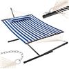 BAKAJI Amaca Giardino Brasiliana Blu Bianco 1 Cuscino e Supporto Acciaio Portata 200 kg