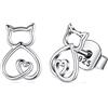 EUDORA Harmony Ball carino gatto orecchini per donna per donna 925 argento sterling bellissimi orecchini per le donne ragazze regalo di festival di compleanno