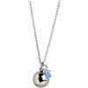 AKA Gioielli® - Collana Chiama Angeli in Argento 925 Rodiato per Donna in Gravidanza con Ciuccio e Cristallo Celeste, lunghezza 100 cm