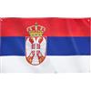 Runesol Bandiera Serbia, 91x152cm, 3ft x 5ft, 4 Occhielli, Occhiello in Ogni Angolo, Bandiera Serba, Tricolore, Yugoslavia, Застава Србије, Interno, Esterno,