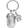 Depesche 11800-020 Portachiavi d'Argento con Lettera R e Angelo Custode, in Lega di Zinco, Incluso Astuccio in Velluto colorato