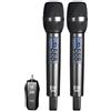 XTUGA D900 microfono wireless doppio UHF multifunzionale microfono eco acuto e grave con mini ricevitore rimovibile da 3,5 mm convertibile in uscita 6,35 mm per stereo e laptop