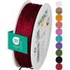 Halbach Seidenbänder Cordoncino di alta qualità (rosso vinaccia), larghezza 2 mm, lunghezza 50 m, prodotto in Germania e certificato Öko-Tex, cordoncino in raso lucido in acetato