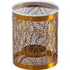 ZEN ARÔME Brucia-profumo in metallo elegante con motivo natura foglie tagliate al laser, atmosfera incantata, oggetto artigianale raffinato, aromaterapia facile, interni moderni profumati, altezza 10,5 cm,