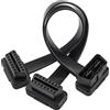 CERRXIAN 30 cm OBD-II Cavo Piatto di prolunga Splitter a 16 Pin OBD2 Maschio a Doppia Femmina Adattatore Cavo Splitter OBDII a Y per Strumento diagnostico e Lettore di Codici (30cm/1ft)
