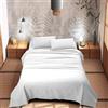 IlGruppone Il Gruppone Passione Casa Completo Letto 100% Puro Cotone Set Lenzuola Tinta Unita Lenzuolo Sotto Sopra e Federe Copri Cuscini Biancheria Da Letto - Bianco - Singolo