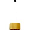 meineWunschleuchte Lampadario a sospensione a LED vintage con paralume in velluto giallo/oro, Ø 40 cm