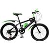TESUGN Bicicletta per bambini da 20 pollici, mountain bike a 7 marce, in alluminio, con freno a V, per ragazze e ragazzi, verde