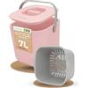 YourCasa pattumiera cucina 7 l - bidone umido - lavabile in lavastoviglie - con setaccio - pattumiera umido - bidoncino umido cestino umido cucina umido antiodore contenitore umido cucina (Rosa)