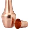ANCIENTIMPEX Caraffa laterale per letto in puro rame per benefici per la salute dell'Ayurveda, capacità 1,4 litri