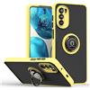 DESSEN Cover per Samsung Galaxy Z Fold 5 (Z Fold5) 5G, Morbida in Silicone TPU Ultra Sottile, Custodia con Supporto per Anello Girevole, Antiurto Antiscivolo Bumper Case. Giallo