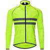 WOSAWE Uomo Ciclismo Abbigliamento Primavera Estate Riflettente Giacca Gilet Antivento Impermeabile Capispalla Sport All'aperto(BL215 Verde L)
