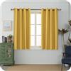 GIRASOLE HOME Coppia Tende Barbados Termiche 100% Oscuranti 2 Pannelli da 140x150cm con Occhielli, Giallo
