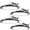 DIKHEE Faretto LED UFO 200W, 4 Pezzi Lampada da Officina Industriale 20000LM 6500K Freddo LED High Bay, IP65 Impermeabile Industriale Lampada per Garage, Fabbrica, Corridoio, Parcheggio, Stadio coperto