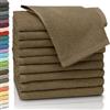 ZOLLNER 10 asciugamani per gli ospiti - morbidi e assorbenti lavette da viso - lavabili a 95°C - cotone - 30x50cm - marrone