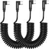 aceyoon Cavo Spirale USB C a USB C, 2 Pezzi Cavo USB C Retrattile 90 Gradi Supporta PD & QC3.0, Cavo USB C Spirale per iPhone 15 Series, per Galaxy S23/S22/S21, Può Essere Esteso da 0.3 m a 1.5 m