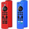 Pinowu Silicone Custodia remota (2pcs) Compatibile con Fire TV Stick 4K Max (2nd)/ Insignia/Pioneer/Alexa Voice Remote Enhanced con cordino (rosso + blu, entrambi NON luminosi)(NOT for Stick 4K)