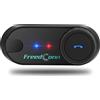 FreedConn TCOM VB Moto Sistema di comunicazione 2-3 Pilota Distanza 800M Interfono Bluetooth da Casco per Moto, MP3 GPS Impermeabile Universale Interphone Motorbike