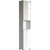 trendteam smart living - Armadio Alto Amanda per Bagno, 37 x 190 x 31 cm, Bianco/Bianco con Finitura ad Alta lucentezza, con Scomparto Aperto