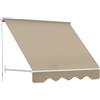 Outsunny Tenda da Sole a Caduta con Rullo Avvolgibile e Angolazione Regolabile 0-120°, 180×70cm, Beige|Aosom