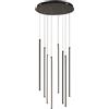 Ondaluce Lampada a sospensione Led verticale 48 cm in metallo verniciato Nero - GENIUS 8 Luci