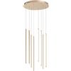 Ondaluce Lampada a sospensione Led verticale 48 cm in metallo verniciato Oro - GENIUS 8 Luci