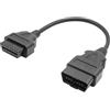 CGEAMDY Cavo Adattatore OBD2, Cavo di Estensione OBD2 Connettore, 16 Pin Cavo Adattatore Diagnosi OBD2 per Auto, 16 Pin Spina a Presa Diagnostica Adattatore Cavi di Estensione OBDII(0.5m)