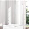 VeeBath NCEU020 Pannello di Sicurezza per Vasca da Bagno in Vetro temperato con Bordo Quadrato da 6 mm, 1400 x 800 mm, Finitura cromata