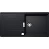 SCHOCK | Lavello Cucina Tia D100L, 1 Vasca Larga con Gocciolatoio, Vasca Reversibile e Saltarello di Serie, Materiale ®Cristadur, Nero Puro, 1000x500mm