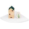 TREOAKWIS Mensola Angolare in Legno Massello, Bianco Quercia Angolare a Parete per Bagno, Cucina, Camera da Letto, Angolare in Legno da Appendere (30cm)