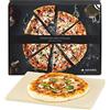 Navaris Pietra Refrattaria per Pizza XL e Ricettario - Cuocere nel Forno Pane Pizze Focaccia - Teglia Rettangolare 38x30cm Cordierite - Cottura 800°